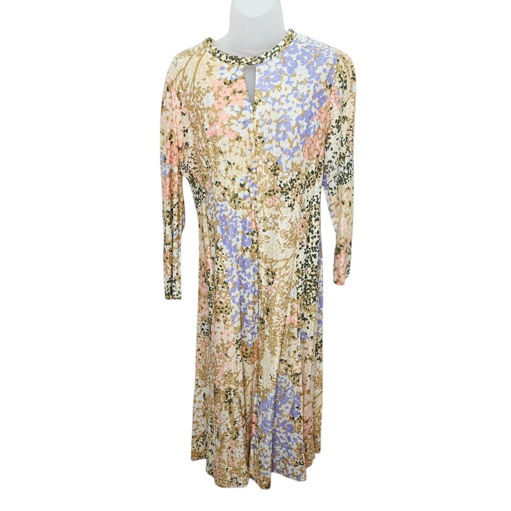 Vintage 1960s Berkshire B-Tween Gold Metallic Floral A-Line Dress